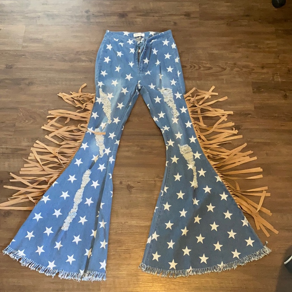 Star bell bottoms, size small,